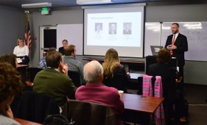 Mathew Stoll, Executive Director at Community Planning Association of Southwest Idaho (COMPASS), addressing the crowd. 