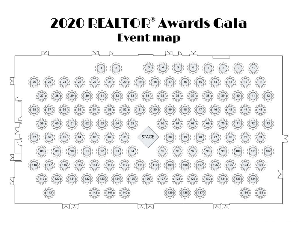 2020 REALTOR Awards Gala Event Map