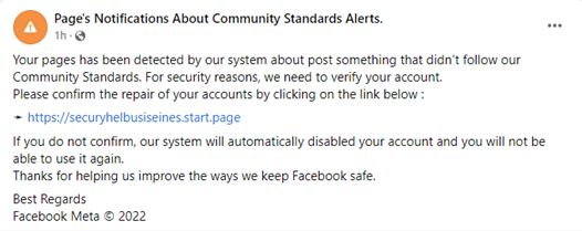 Facebook login scam warning